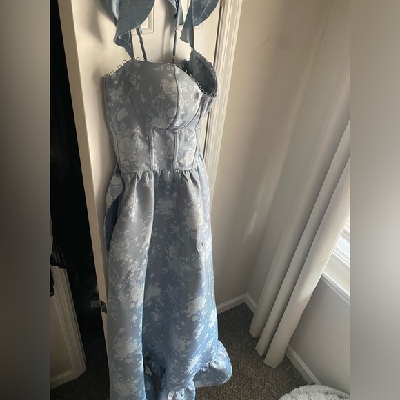 V. Chapman Veronica Corset Ruffle Side-Slit Dress (Size 12) - Picture 6 of 9